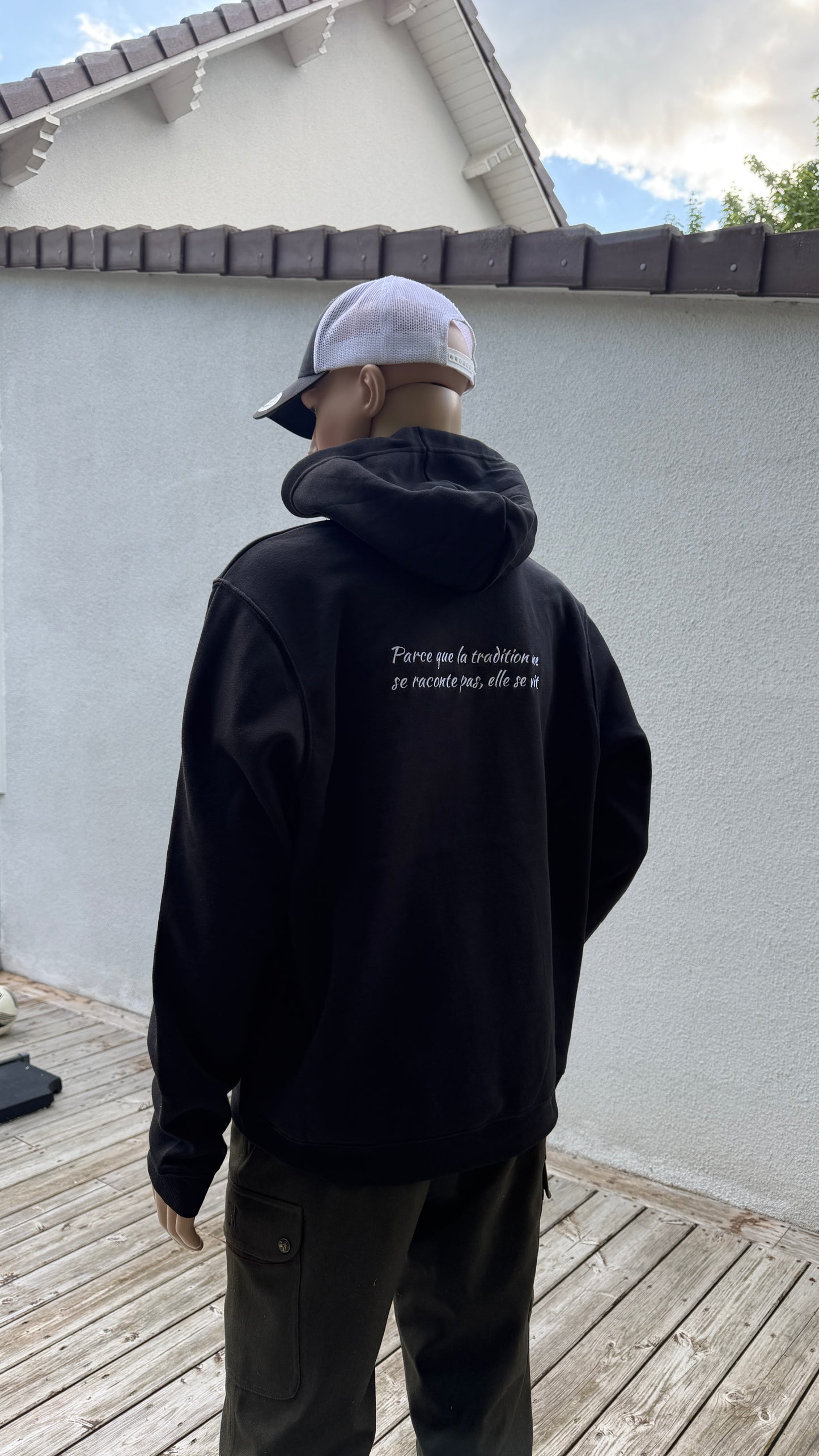 Sweat Capuche Noir Setter Tradition