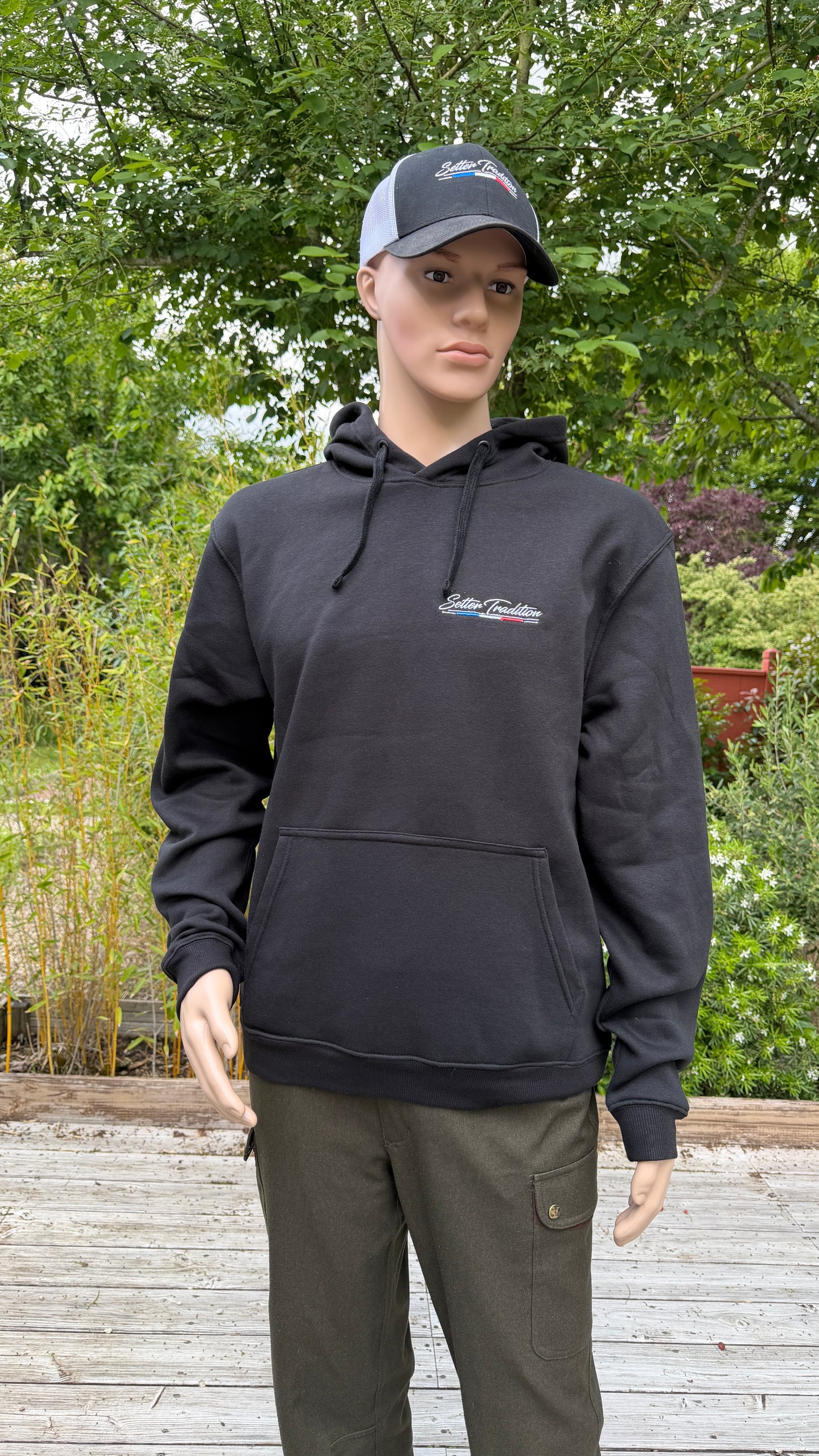Sweat Capuche Noir Setter Tradition